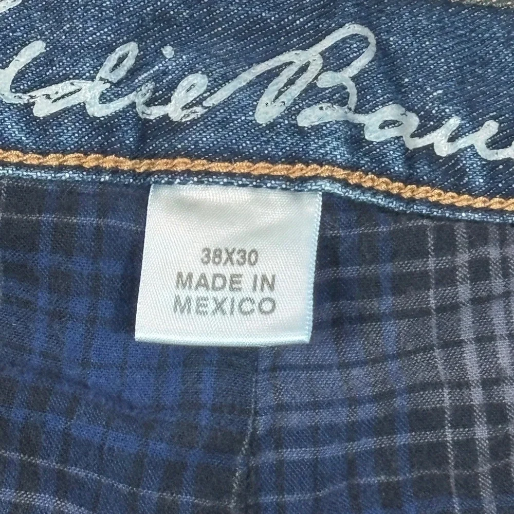 Eddie Bauer Mens Relaxed Fit Flannel Lined Jeans Blue Denim 38x30 Medium Wash